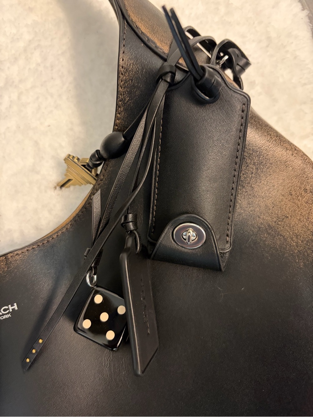 Coach Brooklyn 39 Loved Leather Shoulder Hobo with charms - Picture 6 of 6